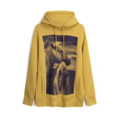 Calvin Klein SS23 Minimalist Print Pullover Sweatshirt Unisex Ginger Yellow 40798ST