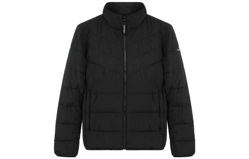 Calvin Klein SS23 Solid Color Stand Collar Jacket Black CM255612-EBONY