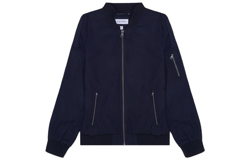 Calvin Klein SS23 Solid Color Stand Collar Navy Blue Jacket CM107904-TRUENAVY-M