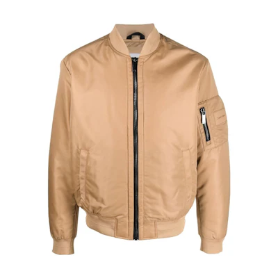 Calvin Klein SS23 Solid Logo Embroidered V-Neck Jacket Sand Yellow K10K109907-GW8