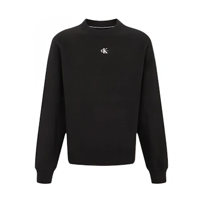 Calvin Klein SS23 Solid Logo Print Crewneck Sweatshirt Black () J323376-BEH
