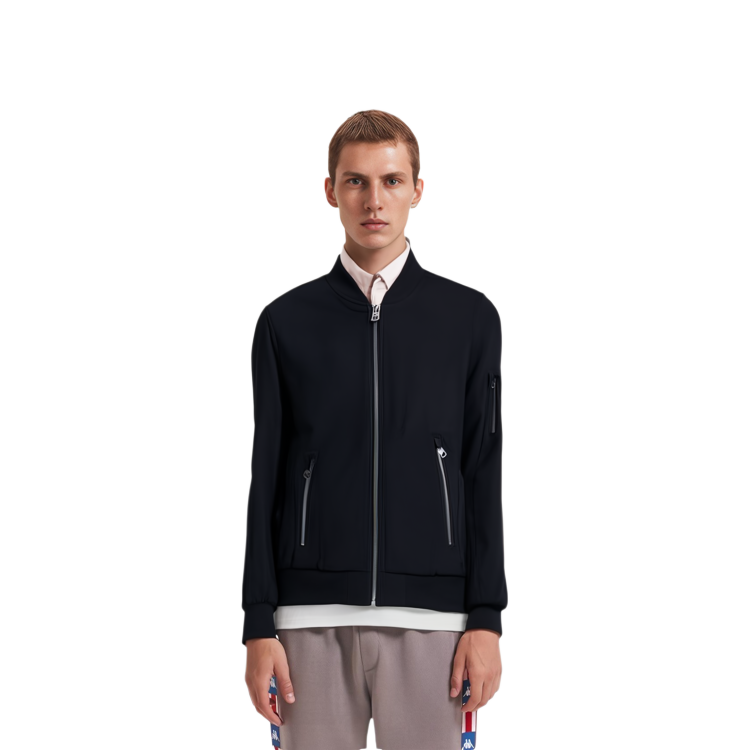 Shop Calvin Klein SS23 黑色素面拉鍊外套 CM107904-BLK