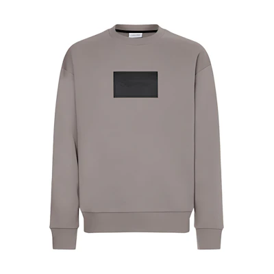 Calvin Klein SS23 Textured Logo Crewneck Long Sleeve Sweatshirt Grey for Men K10K110083-PQ6