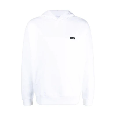 Calvin Klein SS23 White Solid Logo Patch Pullover Hoodie Mens K10K110606-YAF