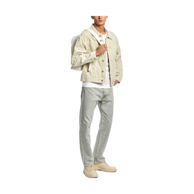 Calvin Klein SS23 White Solid Square Neck Button-Up Jacket 40667ST100