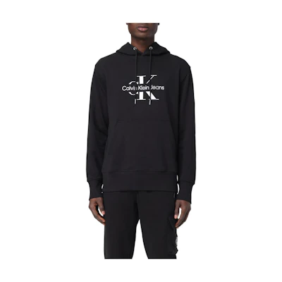 Calvin Klein SS24 Black Oversized Logo Embroidered Hoodie J30J325429-BEH