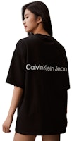 CALVIN KLEIN SS24 Baju-T Logo Embossed Kapas Unisex Berat Santai. J400377 9