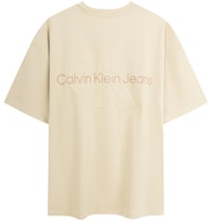 CALVIN KLEIN SS24 Baju-T Logo Embossed Kapas Unisex Berat Santai. J400377 10