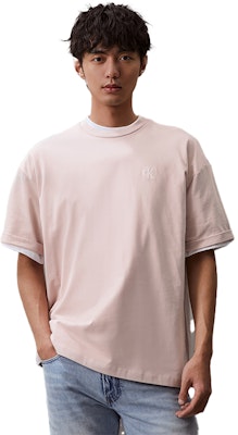 CALVIN KLEIN SS24 Cotton Relaxed Embossed Logo T-Shirt Unisex Heavyweight. J400377 19