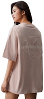 CALVIN KLEIN SS24 Baju-T Logo Embossed Kapas Unisex Berat Santai. J400377 22
