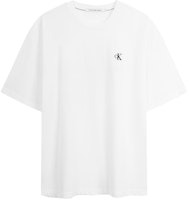 CALVIN KLEIN SS24 Baju-T Logo Embossed Kapas Unisex Berat Santai. J400377 24