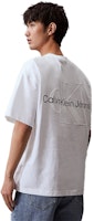 CALVIN KLEIN SS24 Baju-T Logo Embossed Kapas Unisex Berat Santai. J400377 26