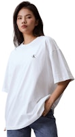CALVIN KLEIN SS24 Baju-T Logo Embossed Kapas Unisex Berat Santai. J400377 27