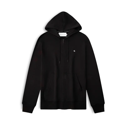 Calvin Klein SS24 Embroidered Logo Cotton Zip-Up Hoodie for Men J325050