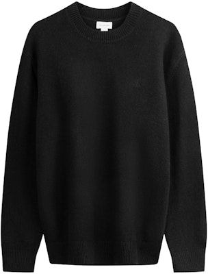 カルバンクライン SS25 ウール混刺繍ニットセーター - カジュアルで暖かい。 J327336 2