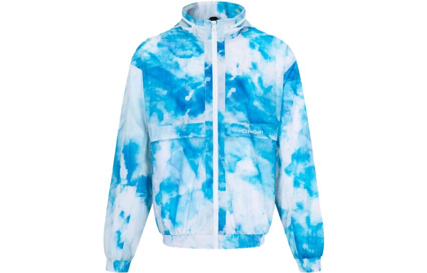 Calvin Klein Tie-Dye Zip-Up Hoodie Jacket Blue White J322681-0K9