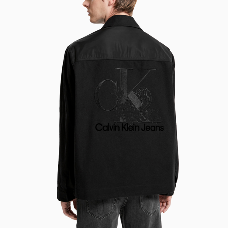 Details for CALVIN KLEIN Jaket Denim Cetakan Harimau Unisex Hitam Lengan Panjang J400111-BEH