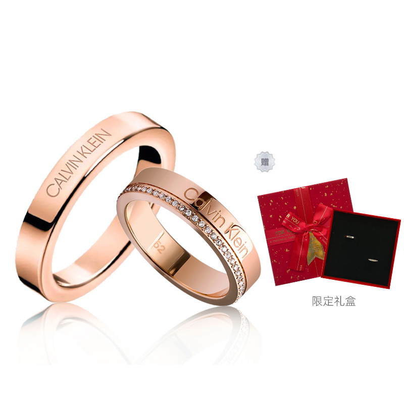 Order Calvin Klein Titanium Steel Crystal Ring Minimalist Unisex Couple Design. CP35000202