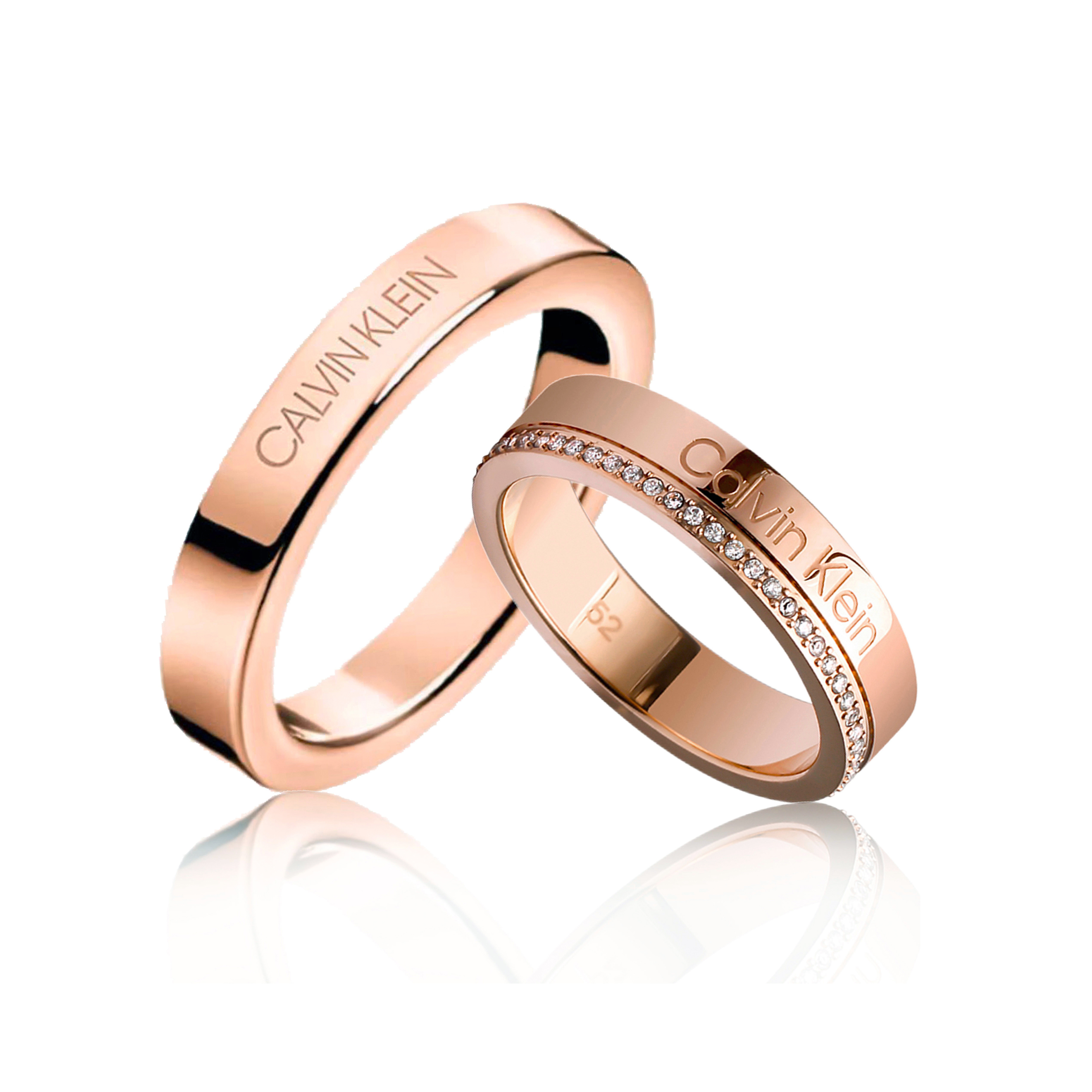 Lookbook Calvin Klein Titanium Steel Crystal Ring Minimalist Unisex Couple Design. CP35000202