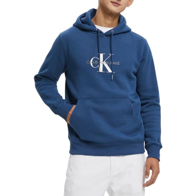 Calvin Klein Unisex Blue Fashion Logo Hoodie Pullover Sweatshirt J400139-C5G 圖 3