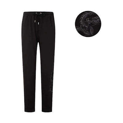 CALVIN KLEIN Unisex Dragon Embroidered Cotton Sweatpants Space Black J400353