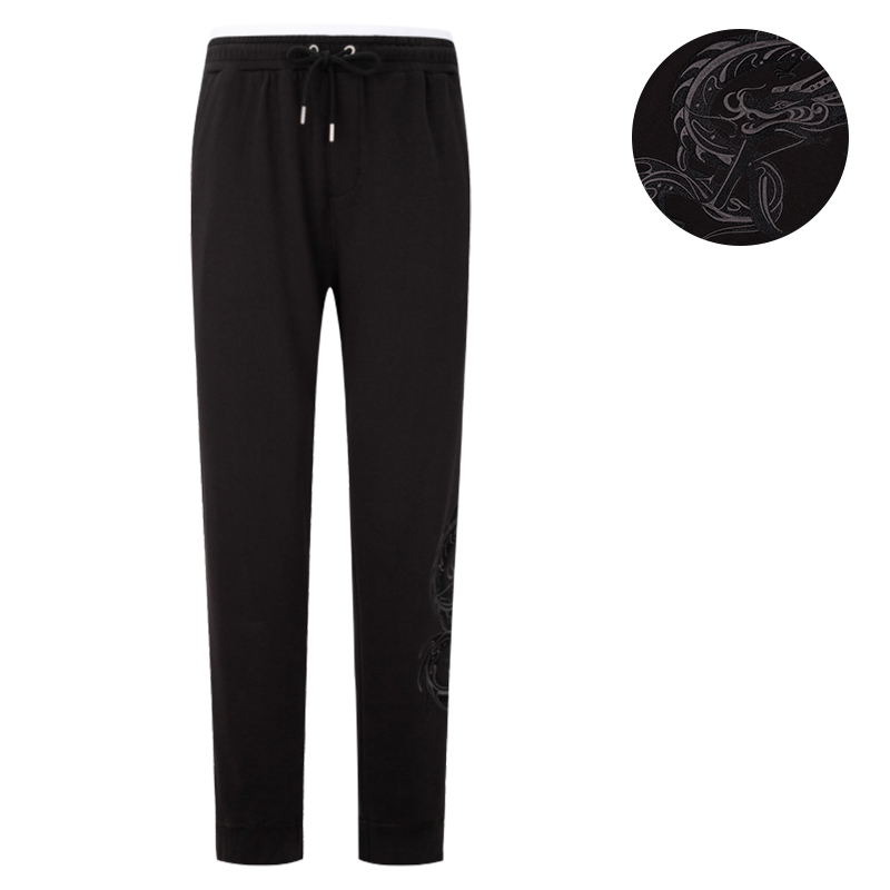 Order CALVIN KLEIN Pantalones de Algodón Negros Unisex Bordados con Dragón J400353
