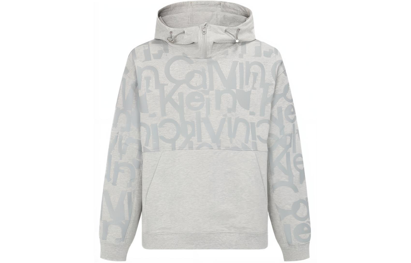 Calvin Klein Unisex Phantom Patch Drawstring Hoodie Gray - & Style J400262-P01