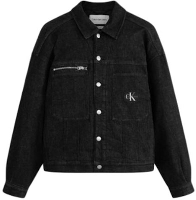 CALVIN KLEIN Jaket Denim Longgar Hitam Unisex dengan Butang. J400340-1BY Buy CALVIN KLEIN Jaket Denim Longgar Hitam Unisex dengan Butang. J400340-1BY