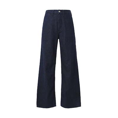 CALVIN KLEIN Vintage Loose Fit Solid Zipper Denim Jeans Men Deep Blue J325418