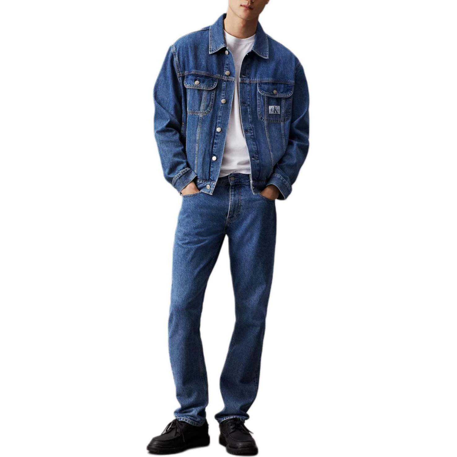 Calvin Klein Washed Denim Jacket Light Blue European Fit J30J325750-1A4