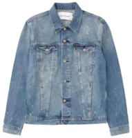 Calvin Klein Washed Denim Single-Breasted Jacket - Blue CK-40GC-714 Calvin Klein Washed Denim Single-Breasted Jacket - Blue CK-40GC-714