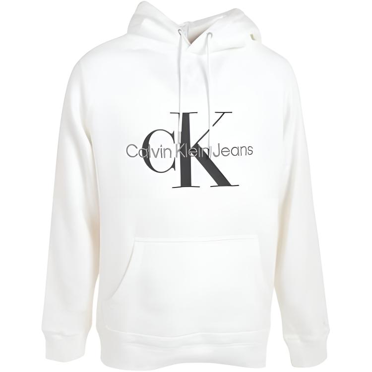 Calvin Klein White Hooded Sweatshirt with Logo Print J322332-YAF