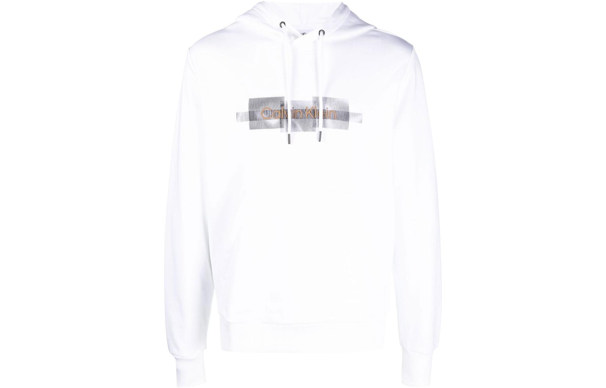 Calvin Klein White Hoodie with Drawstring K10K110761-YAF