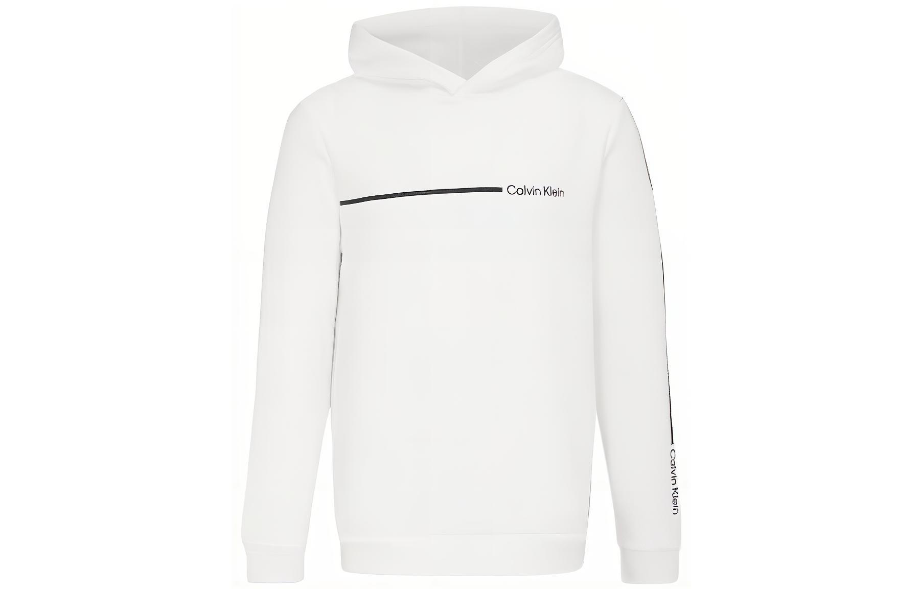 Calvin Klein White Hoodie with Print and Long Sleeves 40KC420