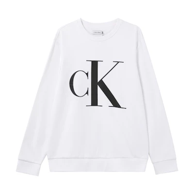 Calvin Klein White Logo Crewneck Long Sleeve Sweatshirt 40JM937-540