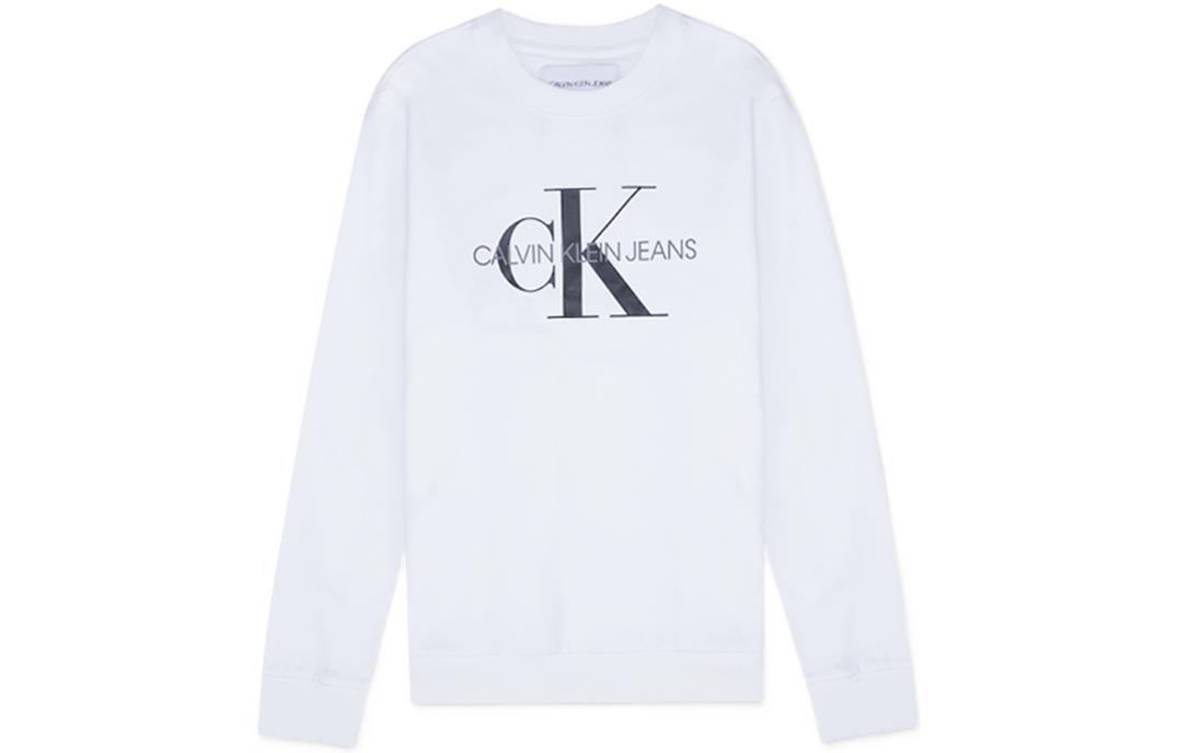Calvin Klein White Logo Print Crewneck Long Sleeve Sweatshirt 41VM875-103