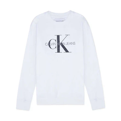 Calvin Klein White Logo Print Crewneck Long Sleeve Sweatshirt 41VM875-103