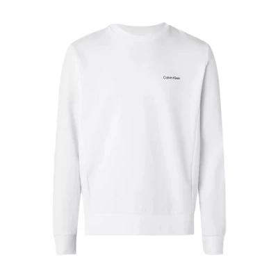 Calvin Klein White Logo Pullover Crewneck Sweatshirt K10K109926-YAF