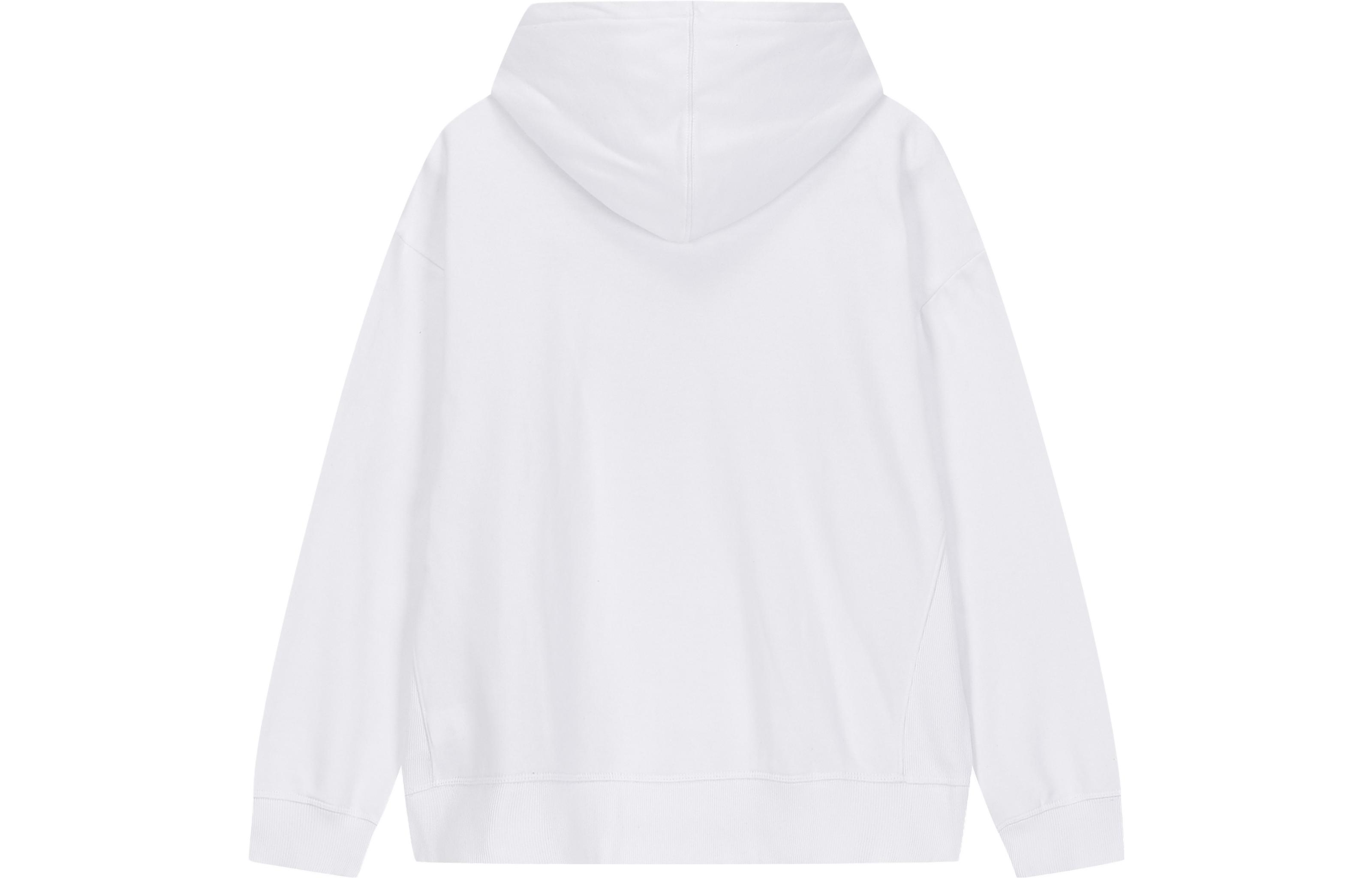 Lookbook Calvin Klein 白色宽松字母刺绣抓绒连帽衫 40HM256YAA