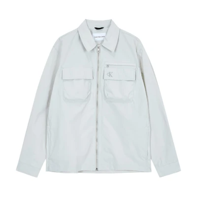 Calvin Klein White Minimalist Pocket Long Sleeve Jacket J325507-PC8
