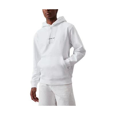 Calvin Klein White Printed Hooded Drawstring Sweatshirt J30J325639-YAF