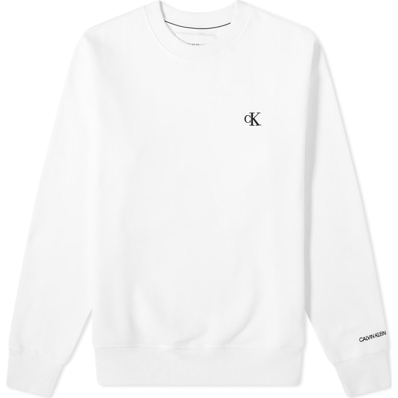 Order CK白色圆领印花标志卫衣 J30J314536-YAF