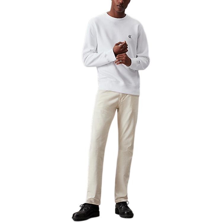 Shop CK白色圆领印花标志卫衣 J30J314536-YAF