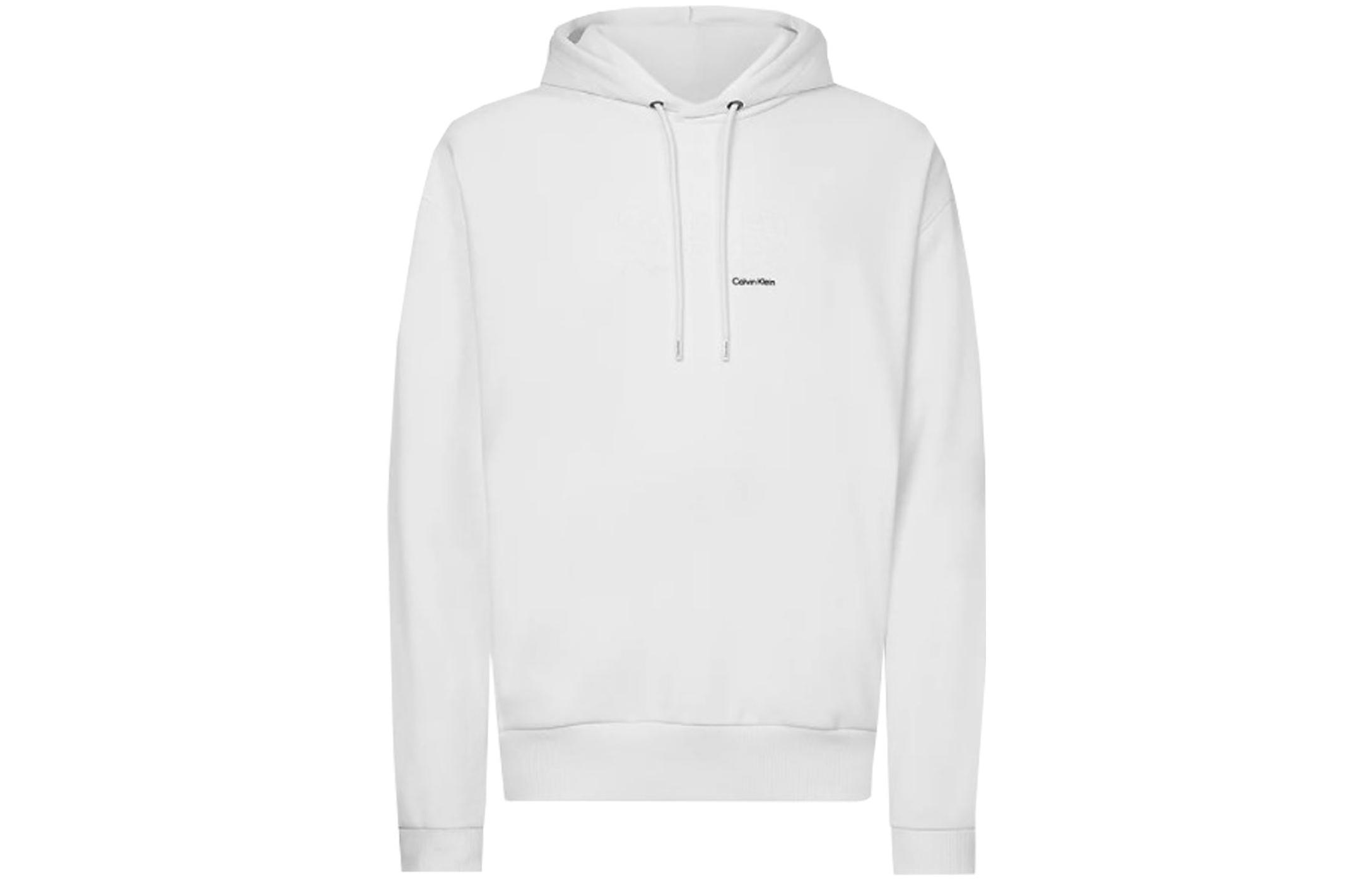Calvin Klein White Pullover Hoodie with Chest Logo K10K108929-YAF
