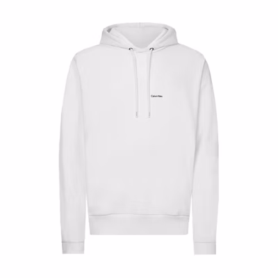 Calvin Klein White Pullover Hoodie with Chest Logo K10K108929-YAF