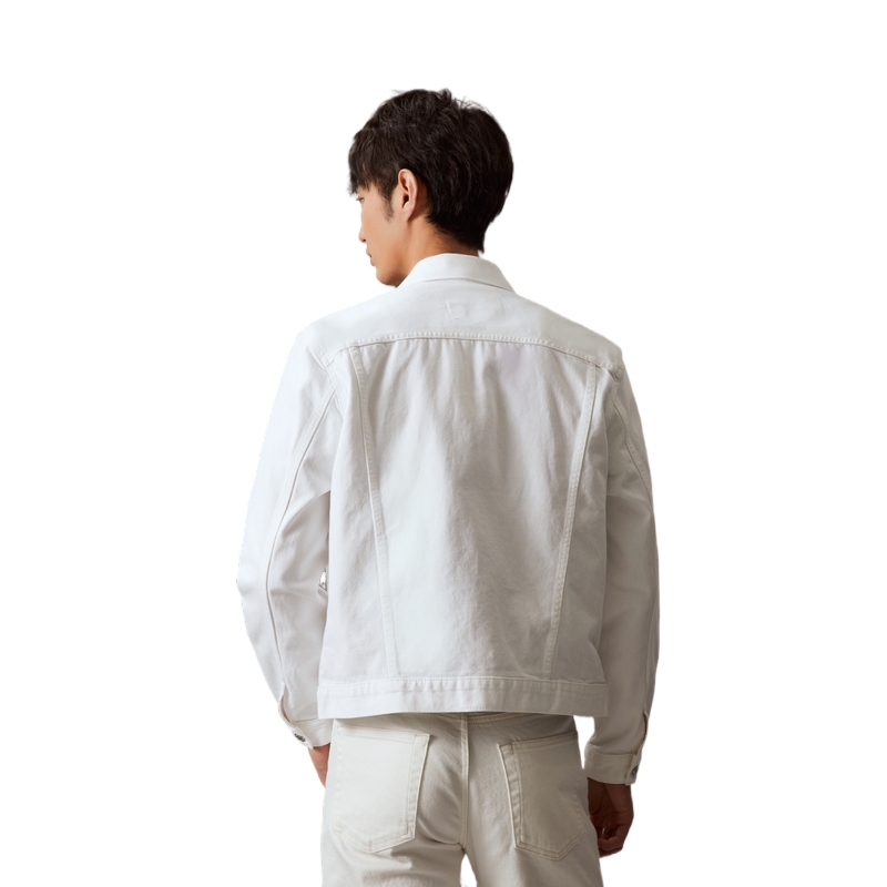 Calvin Klein White Summer Series Retro Workwear Button Jacket Unisex Dawn White 40BM767 圖 7