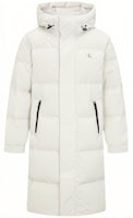 CALVIN KLEIN White Unisex Long Outdoor Down Jacket with Hood J323237-PRF CALVIN KLEIN White Unisex Long Outdoor Down Jacket with Hood J323237-PRF