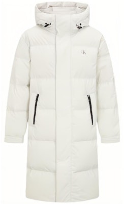 カルバン・クライン ホワイト 男女兼用 フード付き ロング ダウンジャケット J323237-PRF Buy カルバン・クライン ホワイト 男女兼用 フード付き ロング ダウンジャケット J323237-PRF