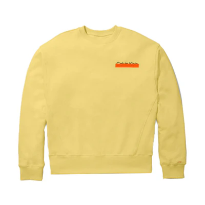 Calvin Klein Heron Preston Logo Crewneck Long Sleeve Sweatshirt Light Yellow Unisex 40188UB-740