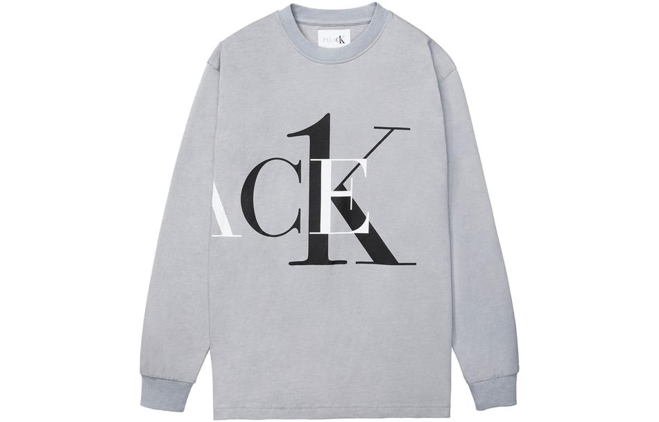 Calvin Klein Palace Logo Print Unisex Long Sleeve Sweatshirt Grey 40316UC-20B